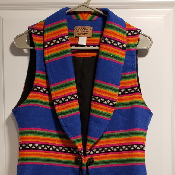 Vintage Pendleton Vest South West Aztec sz Small 1980s 1990s - Picture 7 of 7
